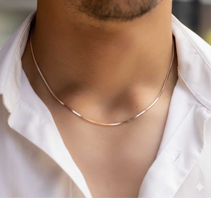 Enamel Dual Ton Silver Chain