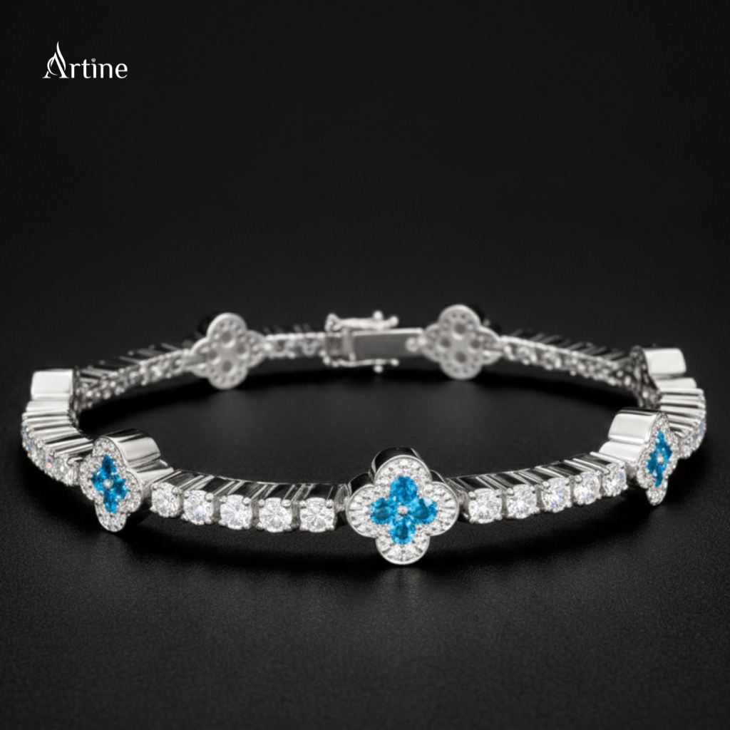 Azure Clover Diamond Bracelet