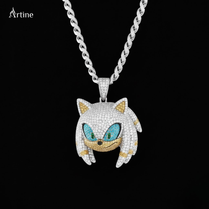 Iced Sonic the Hedgehog Head Pendant – Fully Bling Hip-Hop Luxury Charm
