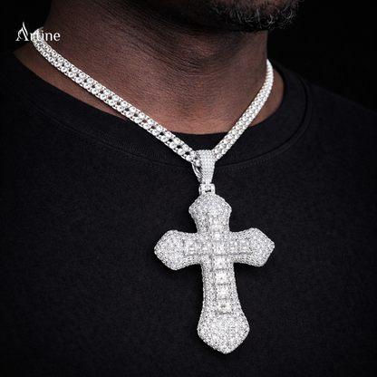 Celestial Iced Cross Pendant
