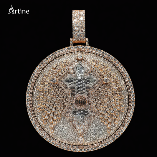 Iced Angel Wings Medallion