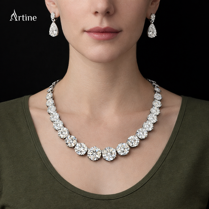 Royal Radiance Diamond Tennis Necklace Set