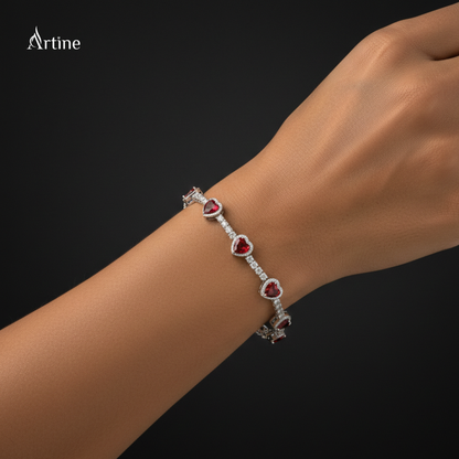 Crimson Heart Elegance Bracelet