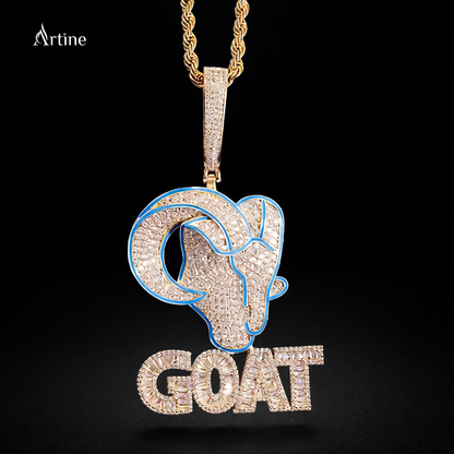 Iced Goat Zodiac Pendant – Diamond-Look Capricorn Statement Charm
