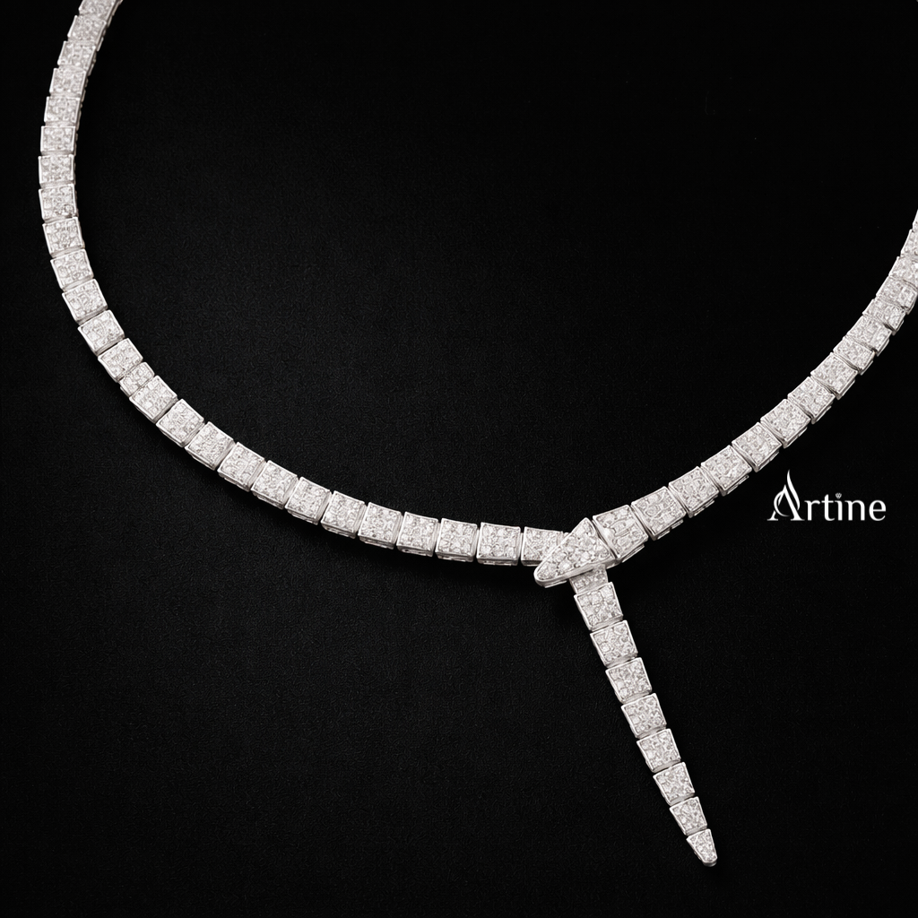 Iced Y-Drop Diamond Tennis Necklace | 925 Sterling Silver Luxury Jewelry