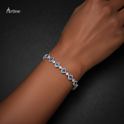 Royal Sapphire Clover Bracelet