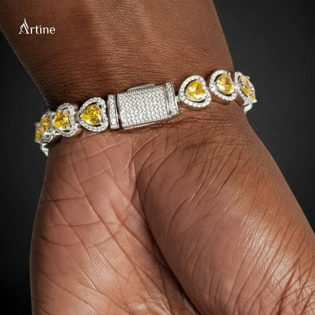 Heart cut Halo Bracelet