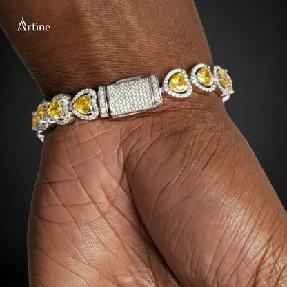 Heart cut Halo Bracelet