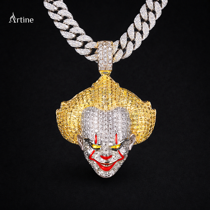 Iced Evil Clown Face Pendant – Luxury Hip Hop Statement Jewelry