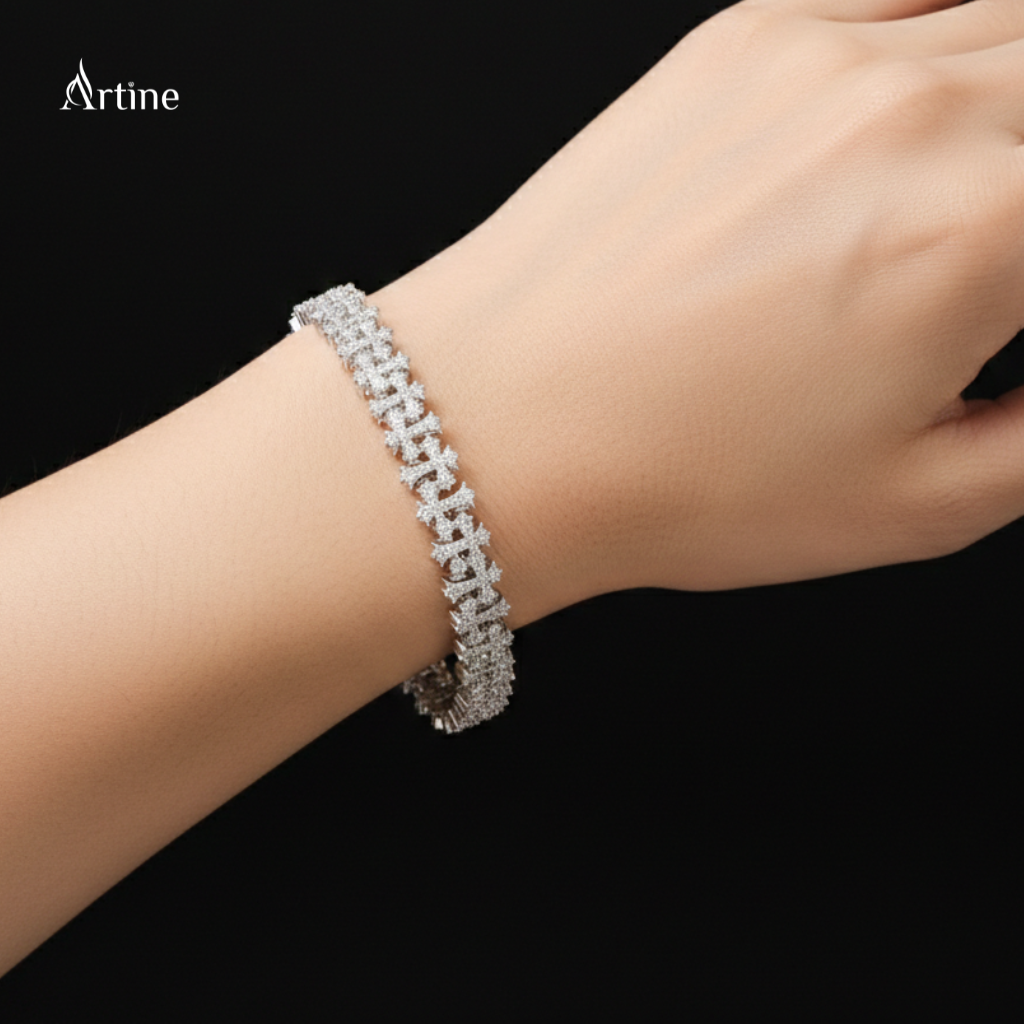Snowflake Diamond Tennis Bracelet