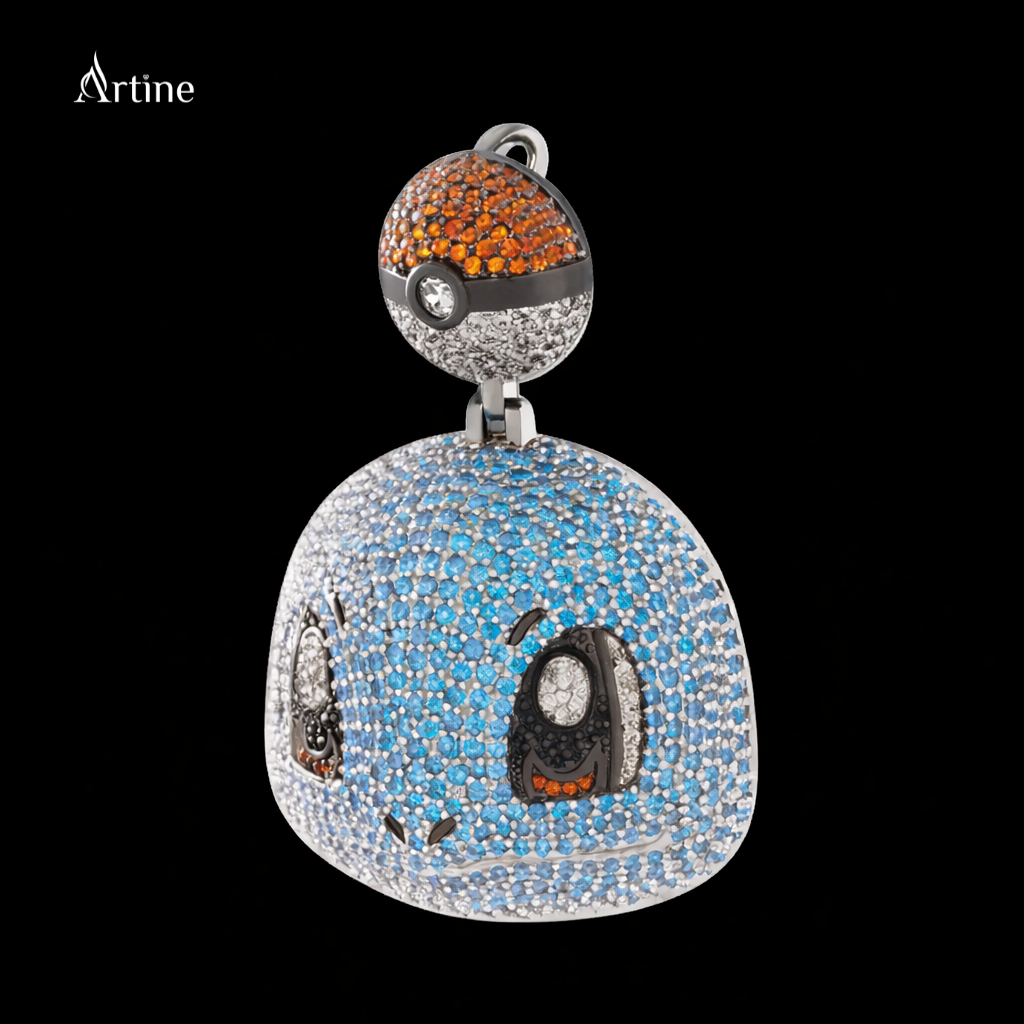 Iced Squirtle Dome Pendant – Poké Ball Drip Luxury Charm