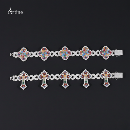 Rainbow Cross Clover Radiance Bracelet