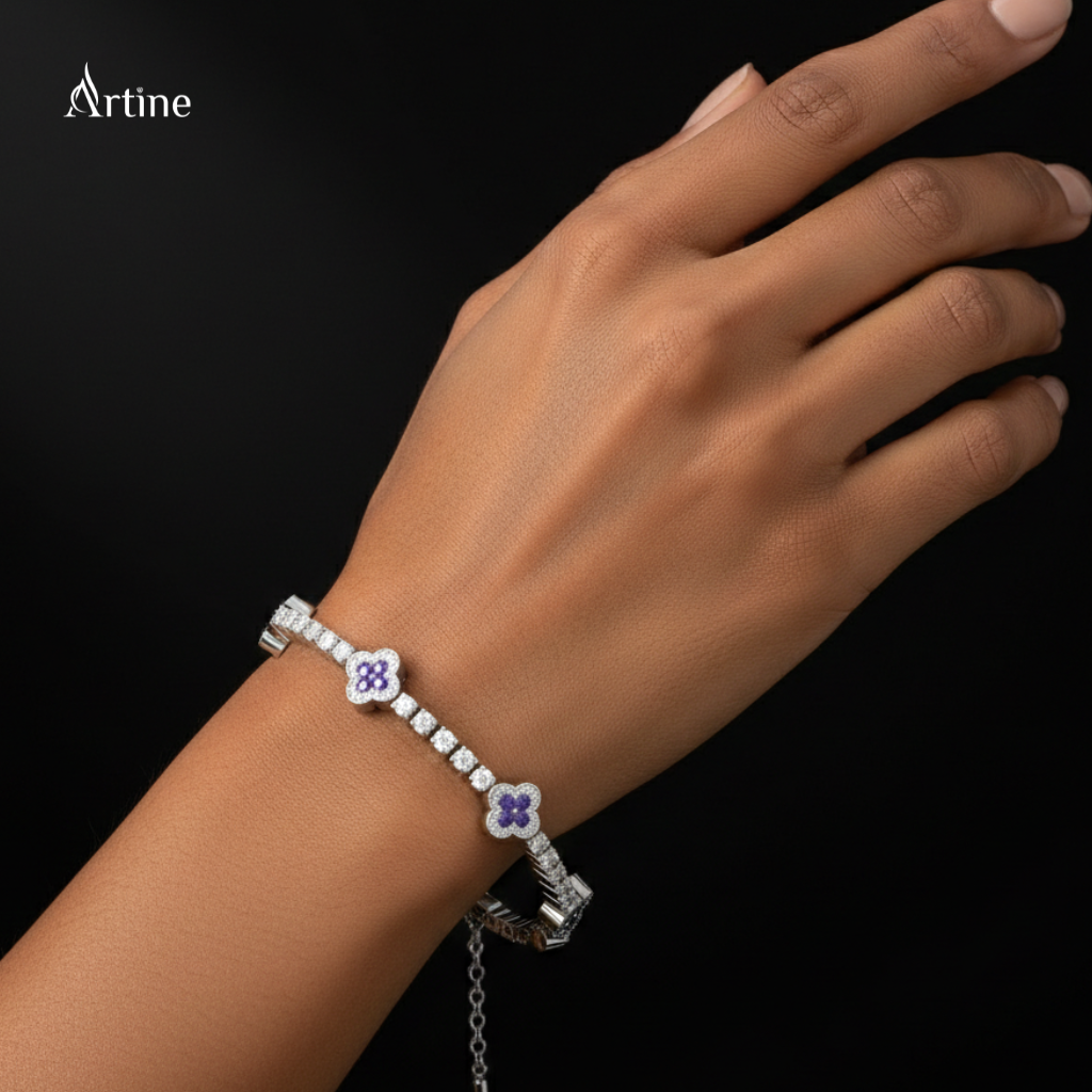 Amethyst Blossom Diamond Bracelet