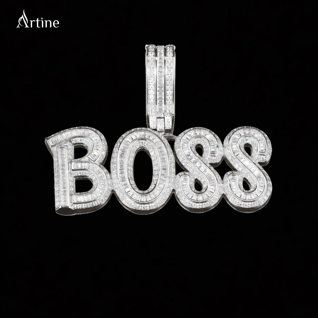 Iced BOSS Letter Pendant