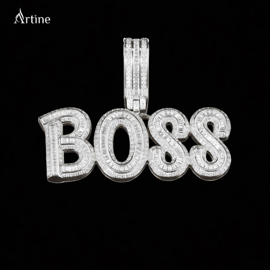 Iced BOSS Letter Pendant