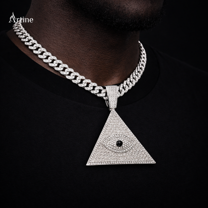 Silver Eye Pyramid Pendant