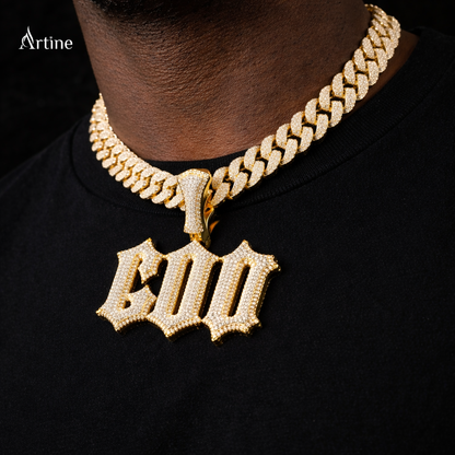 Iced God Nameplate Pendant