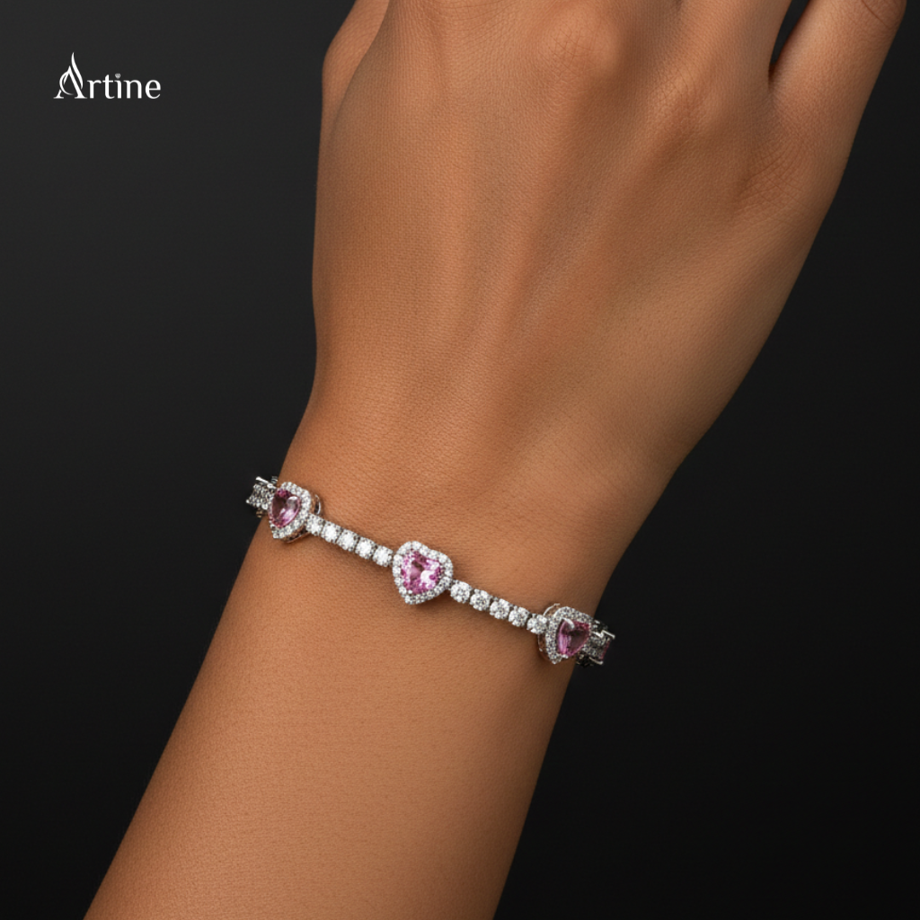 Blush Heart Halo Bracelet