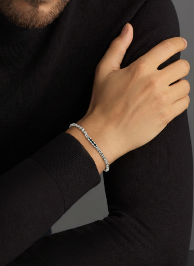 Trendy Men’s Bracelet in 925 Sterling Silver