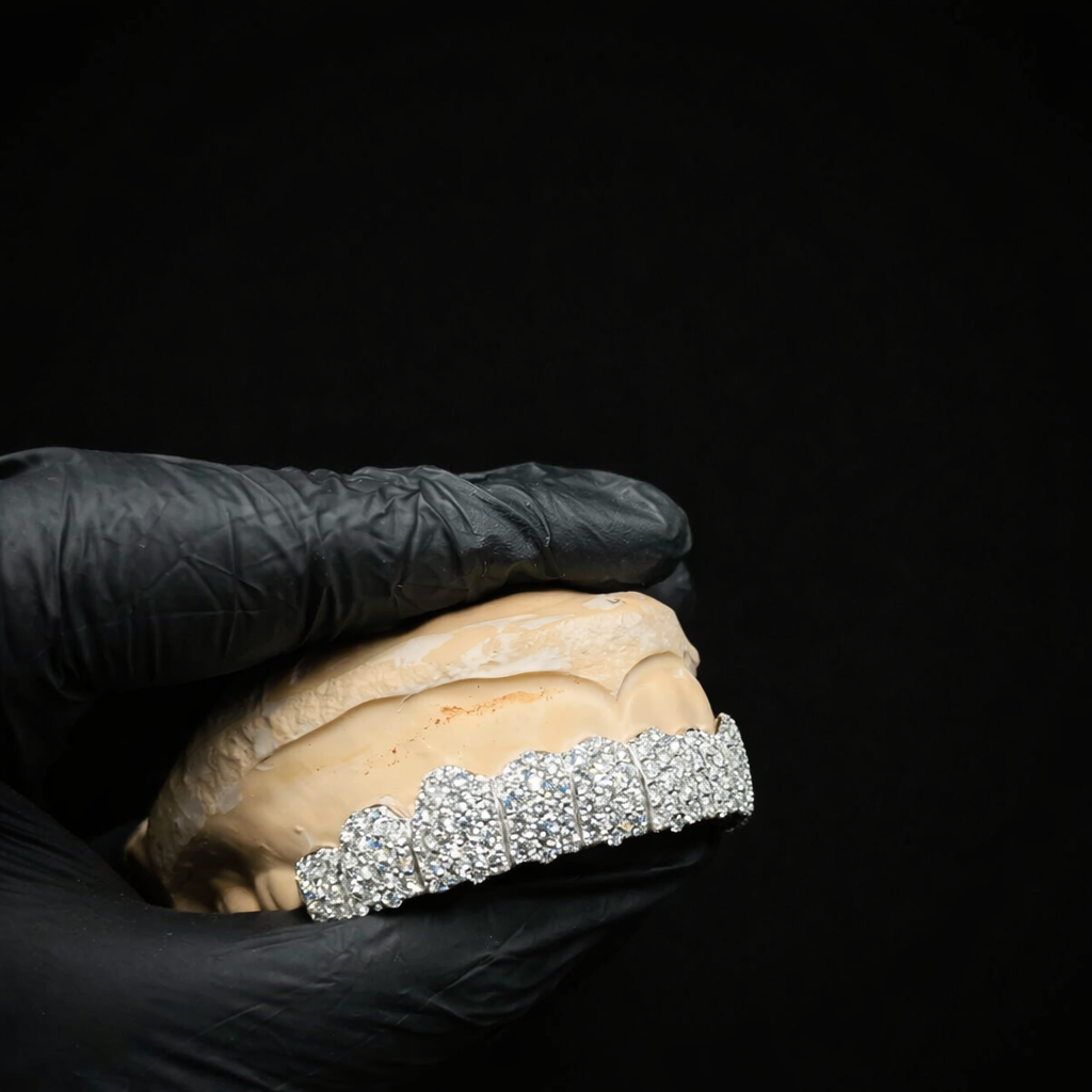 Fully Iced VVS Diamond Grillz Set – Luxury Hip Hop Teeth Jewelry