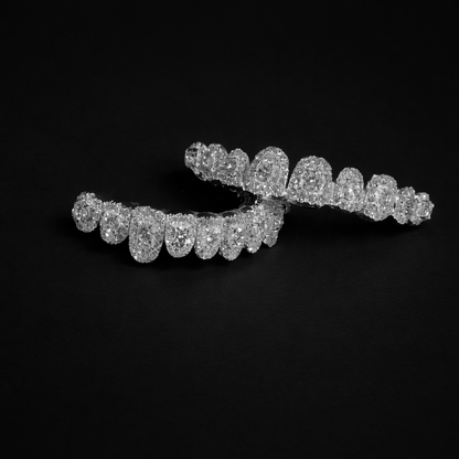 Luxury Round Cut Iced-Out Diamond Grillz (Full Set)