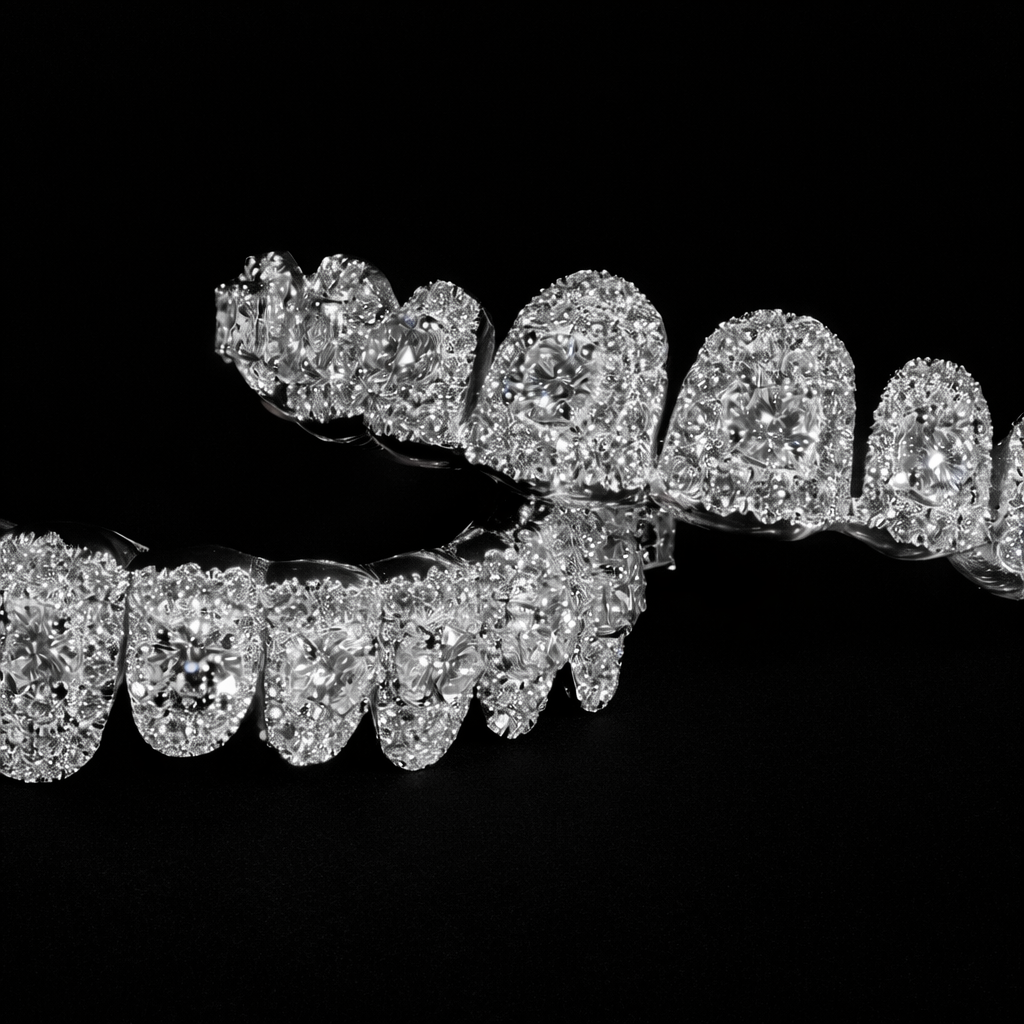 Luxury Round Cut Iced-Out Diamond Grillz (Full Set)