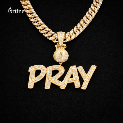 Custom Iced Name Pendant – Gold Script Letter Bling Charm