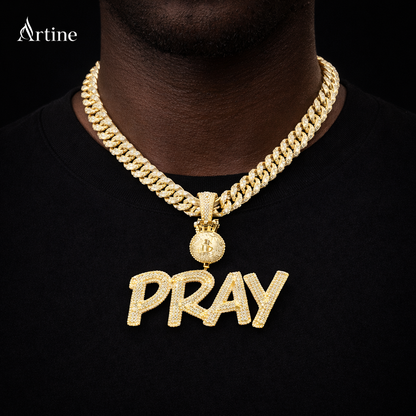 Custom Iced Name Pendant – Gold Script Letter Bling Charm