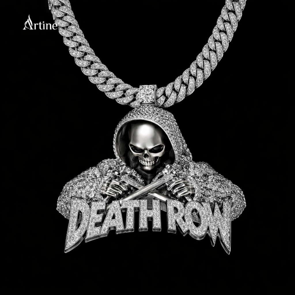 Iced Skull Thug Life Pendant – Full Bling Street Statement Charm