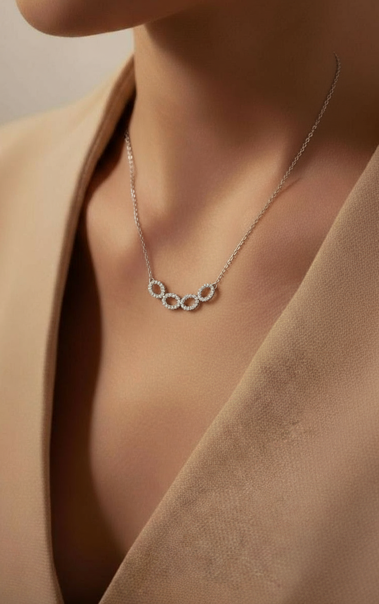 Cubic Zirconia Silver Pendant