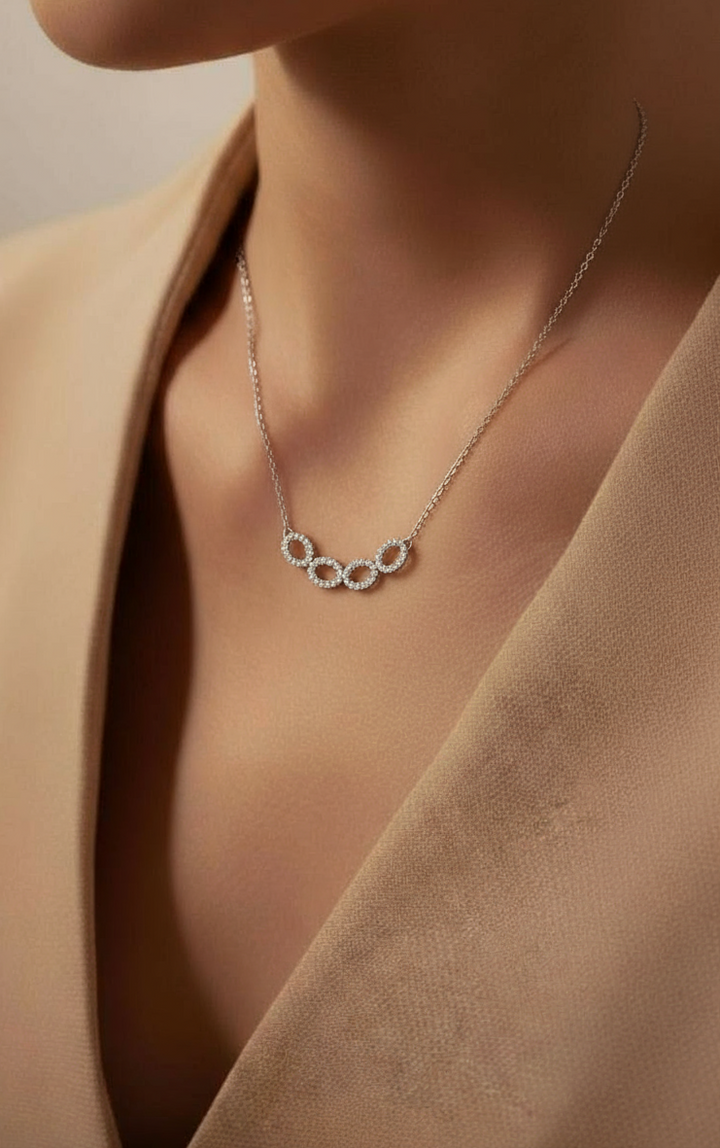 Cubic Zirconia Silver Pendant