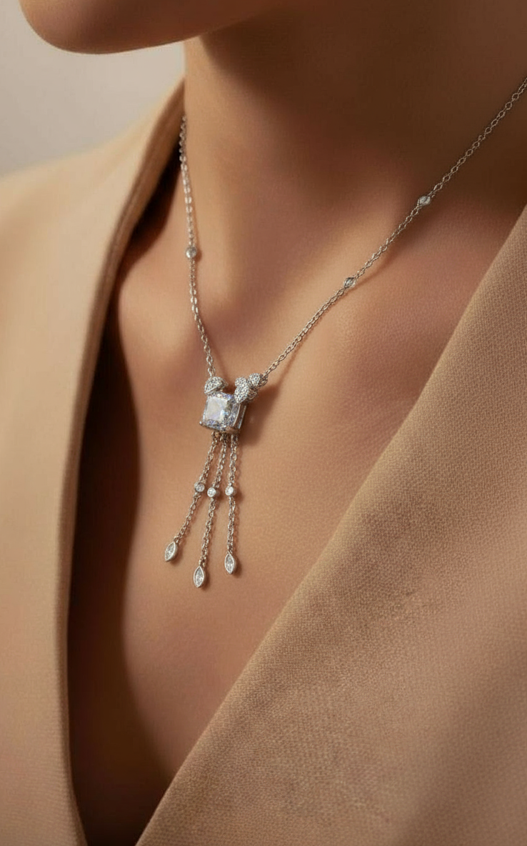 Cushion Shimmery Diamond Pendant