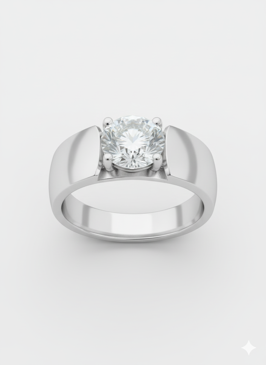 Adjustable Size Silver Men’s Ring