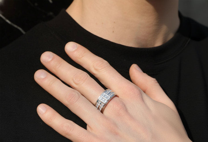 Adjustable 925 Silver Ring for Men