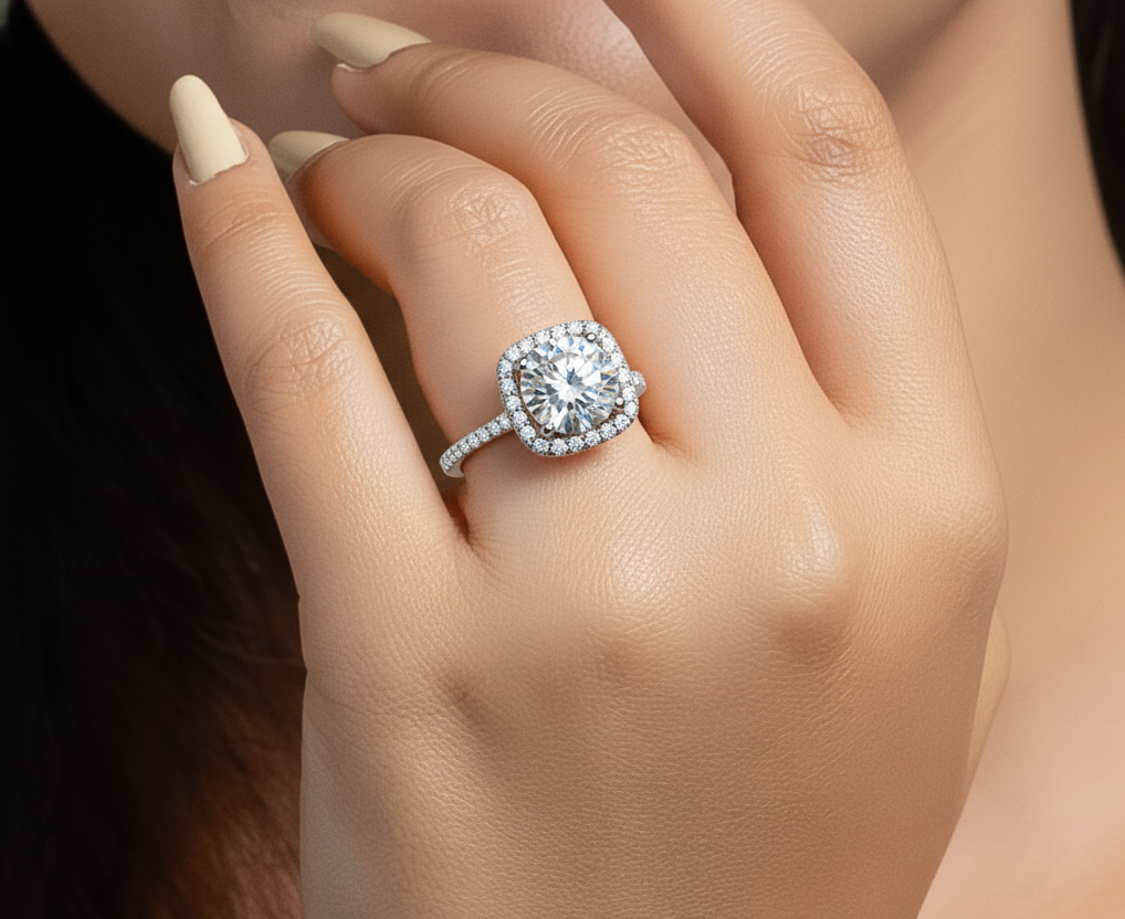 Round Stone Ring Women