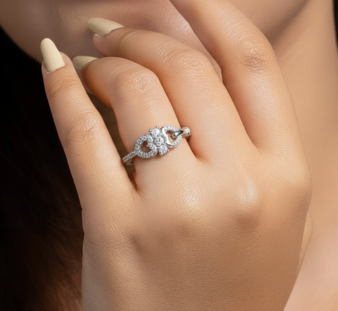 Sparkling Curve Ring for Women