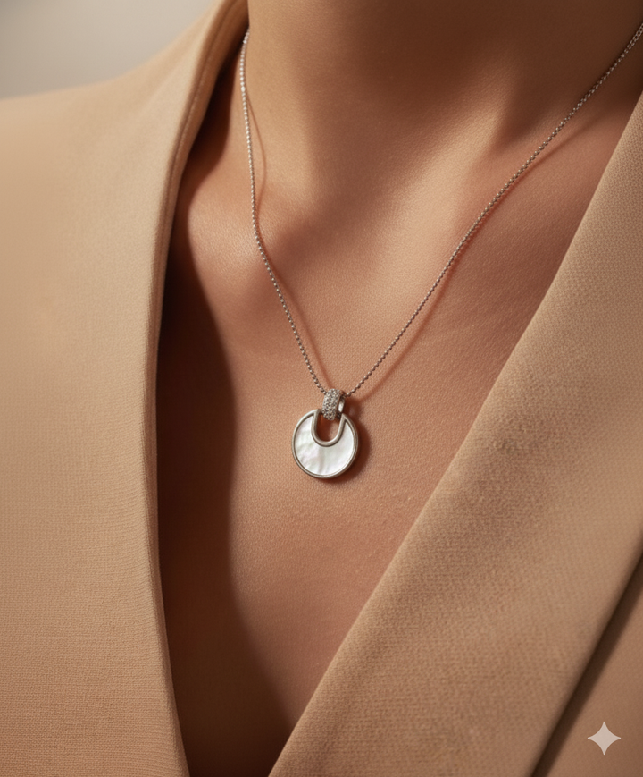 Silver Finish Simple Pendant Chain