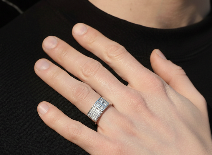 Trendy Silver Fashion Ring for Men