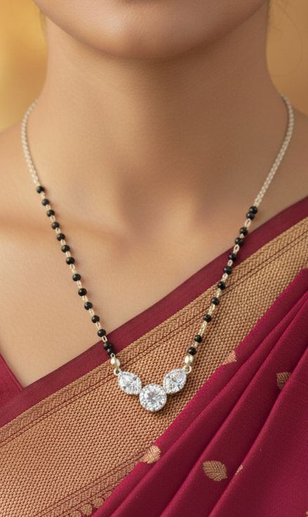 PEAR CIRCLE DIAMOND MANGALSUTRA
