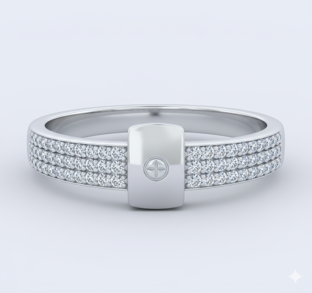 Sterling Silver Band Ring for Men