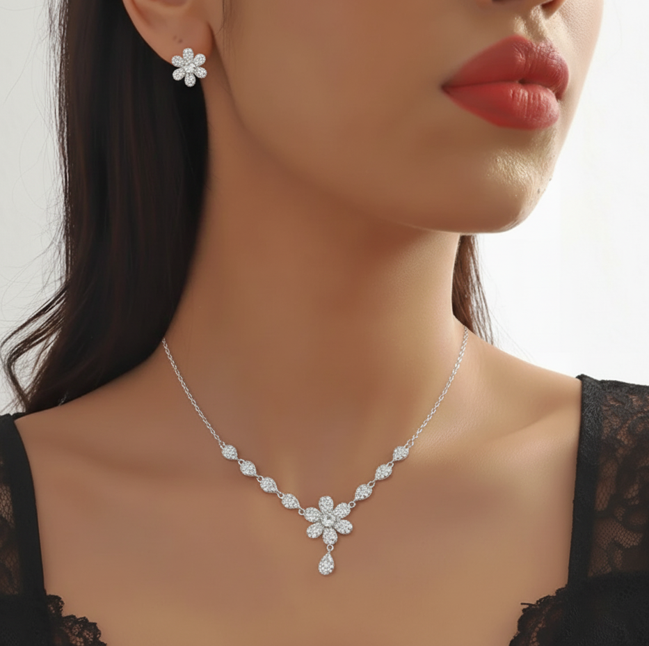 Teardrop With Floral Necklace