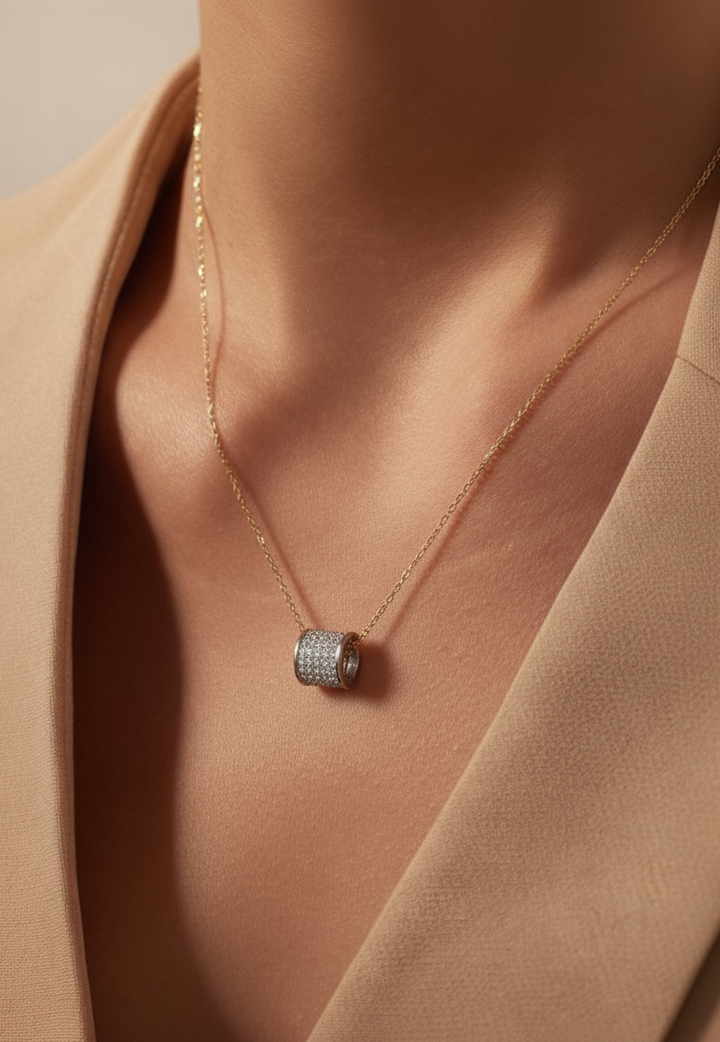 Circle Ring Diamond Necklace