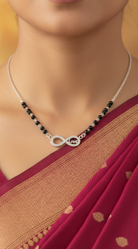 Trendy Silver Mangalsutra