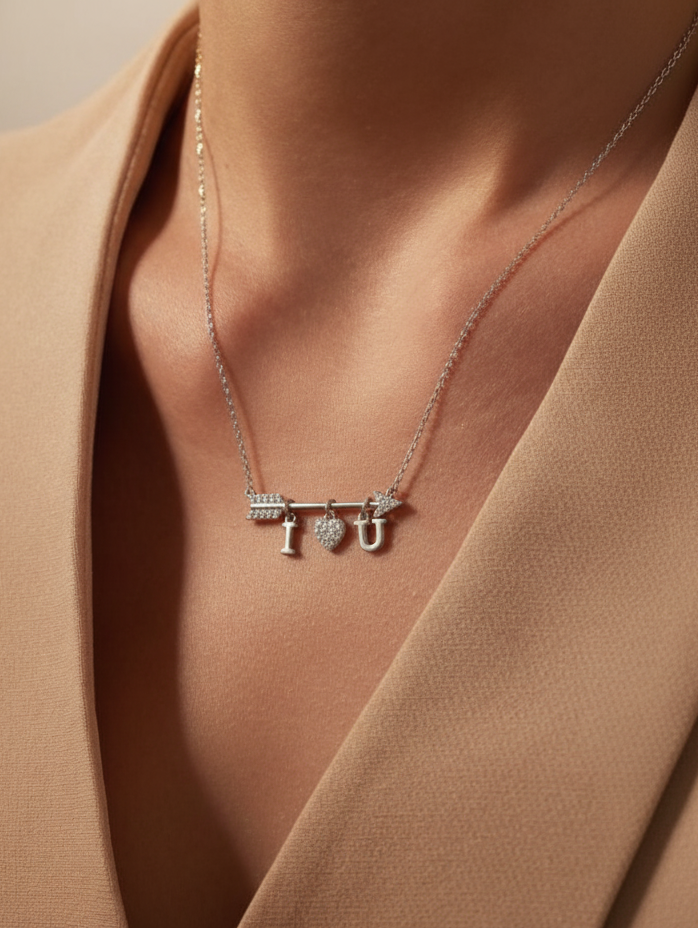 Arrow Heart Diamond Pendant