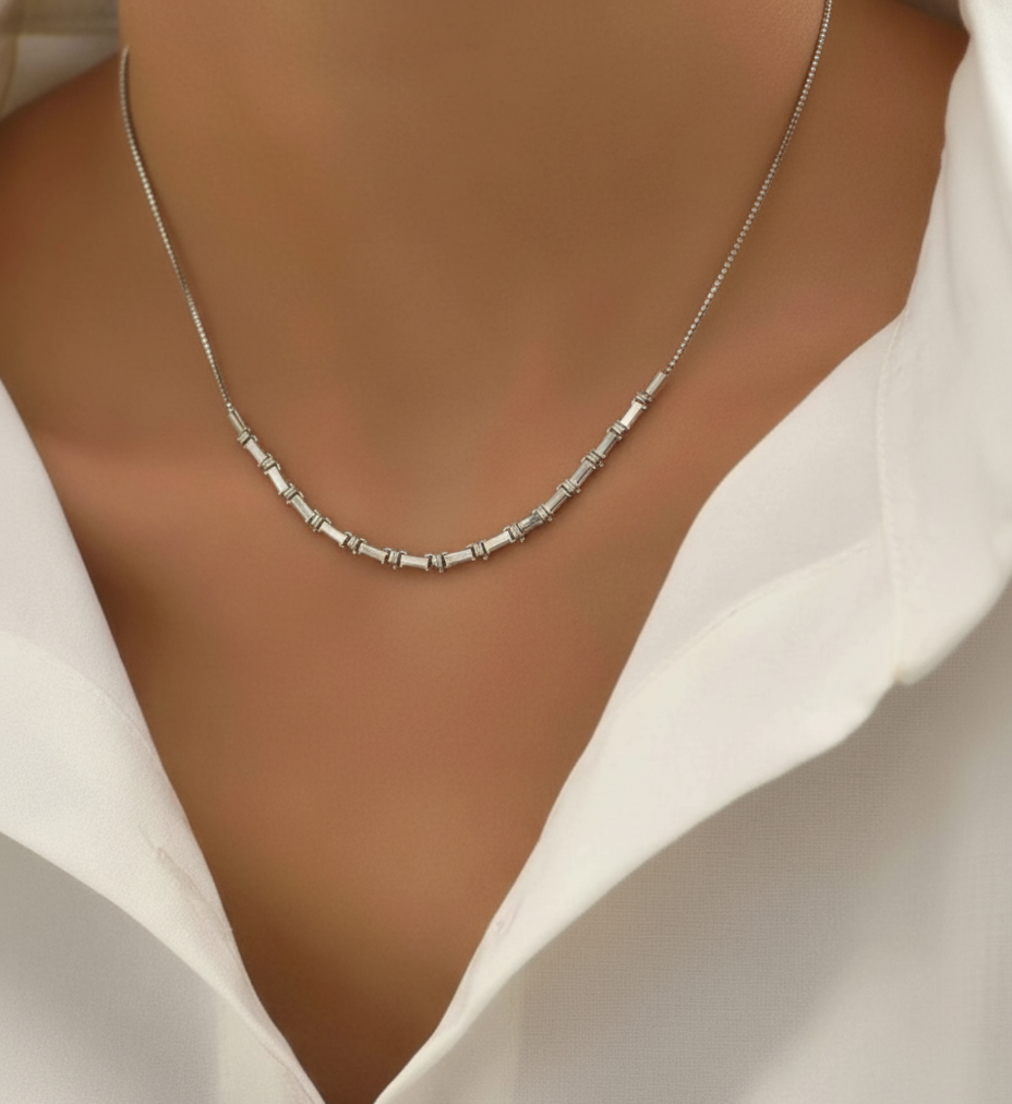 Square Diamond Necklace