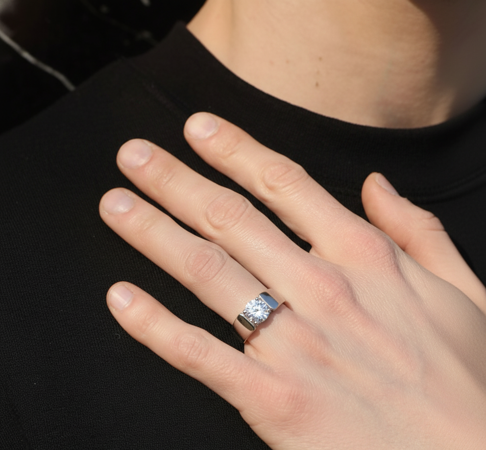 Adjustable Size Silver Men’s Ring