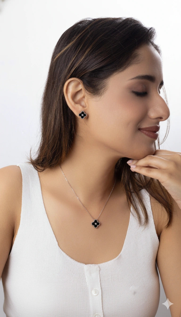 925 Silver Pendant with Matching Stud Earrings