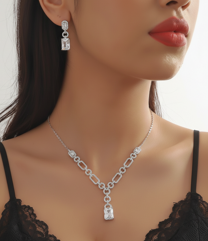 Geometric CZ Necklace