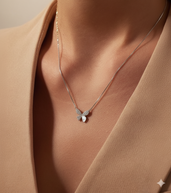 Women’s Simple Silver Plated Pendant with Chain