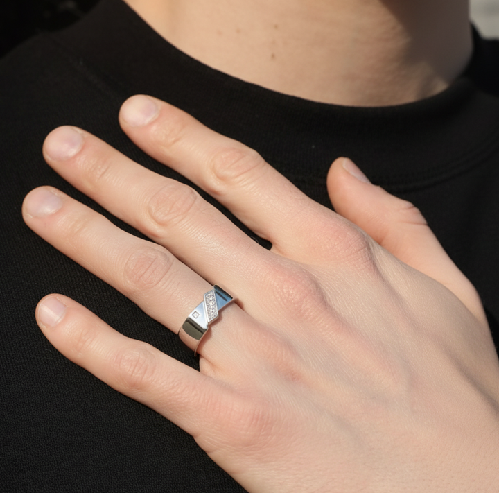 Engagement Band for Men in 925 Silver